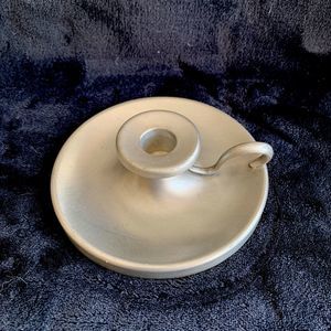 Pewter Candlestick Holder marked PEWTER BY R.F. WILLIAMS" w/ergonomic handle